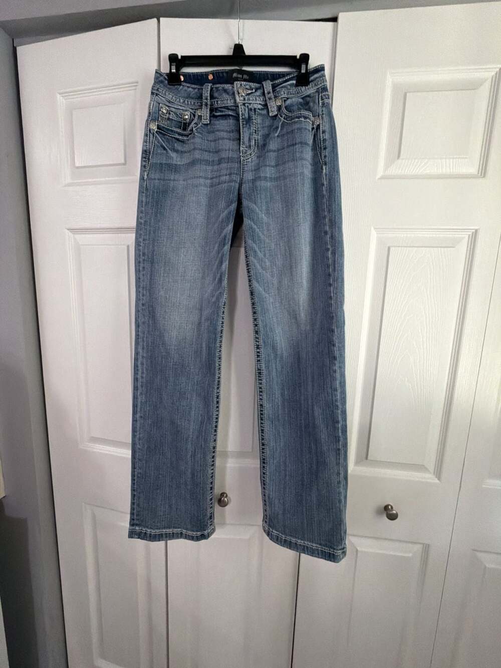 Miss Me Black Collection Mid-Rise Slim Wide Leg Jeans Size 26